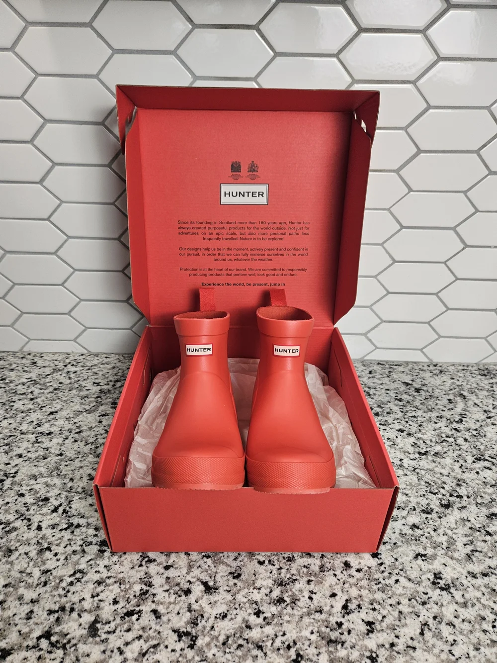 Hunter Kids Bright Red Short Rain Boots